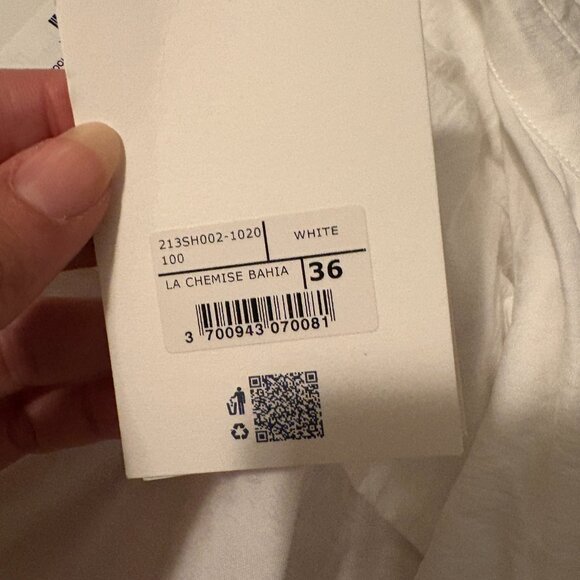 NWT Jacquemus La Chemise Bahia White Size Small - Picture 5 of 6